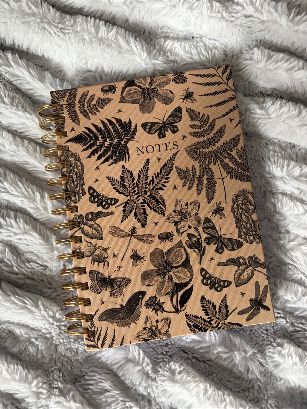 Notes Spiral Notebook - Tan Botanical Cover